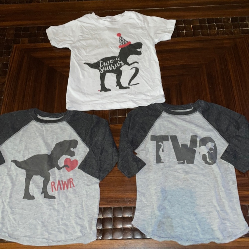 (3) 2nd birthday tops